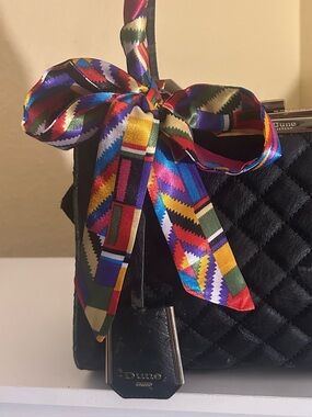 Twilly Women Handbag Headband Neck Tie Women Purse Scarf Red Blue White Gold